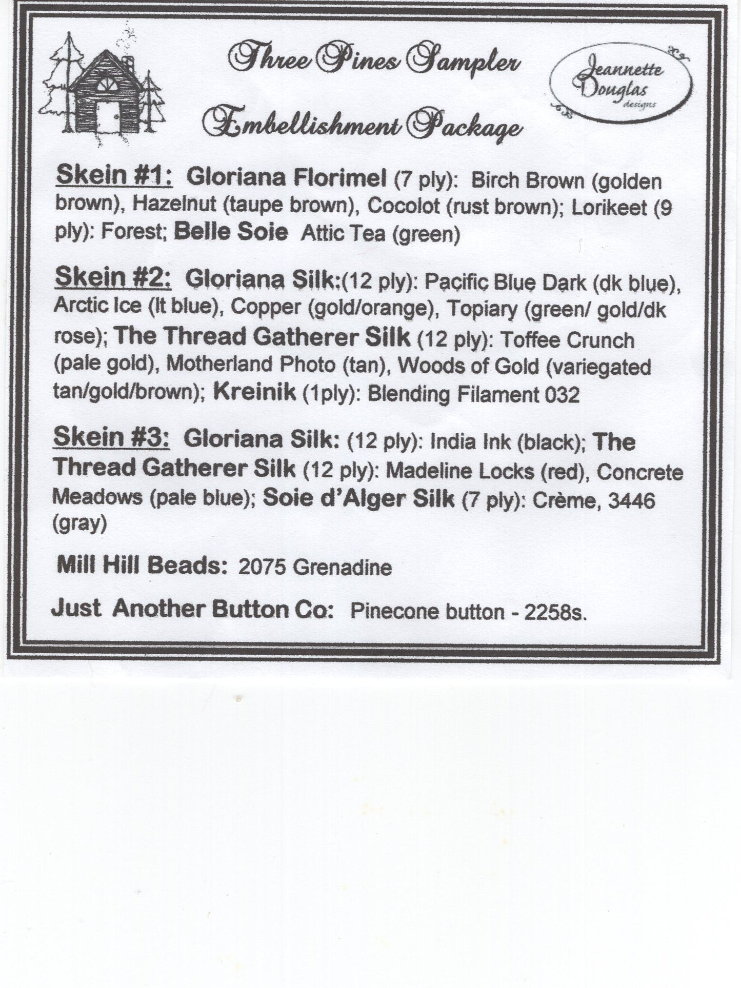 Three Pines Sampler - PFF kit