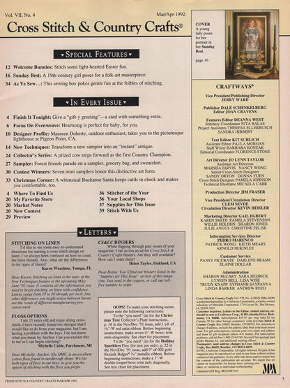 Cross Stitch & Country Crafts, Mar/Apr '92