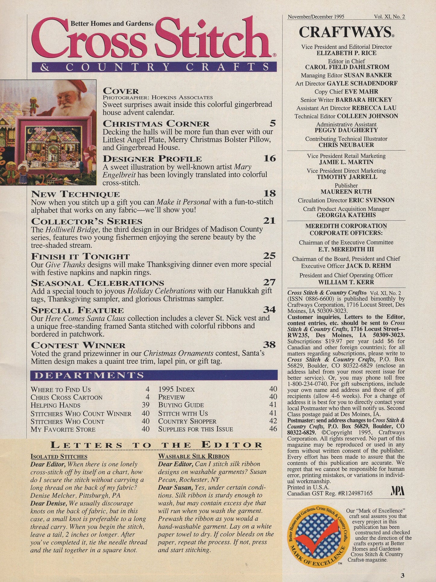 Cross Stitch & Country Crafts, Nov/Dec '95