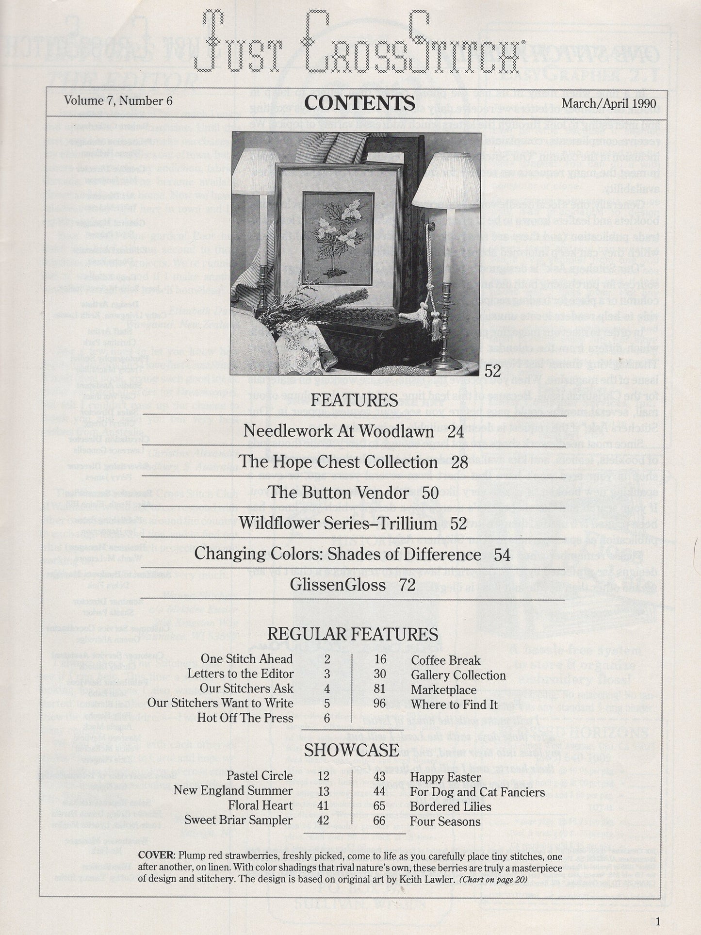 Just Cross Stitch, Volume 7, Number 6, March/April 1990