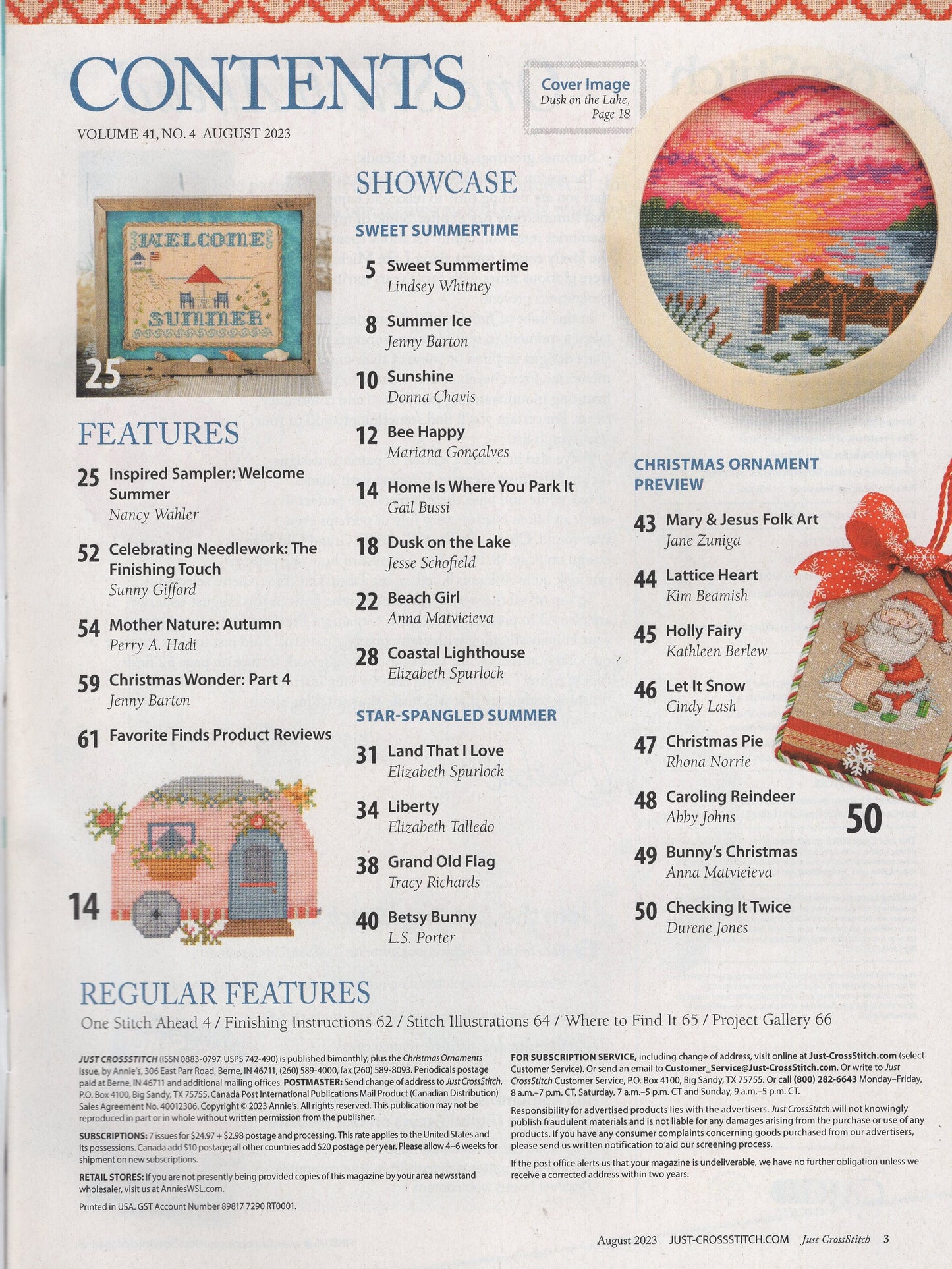 Just Cross Stitch, Volume 41, Number 4, August 2023
