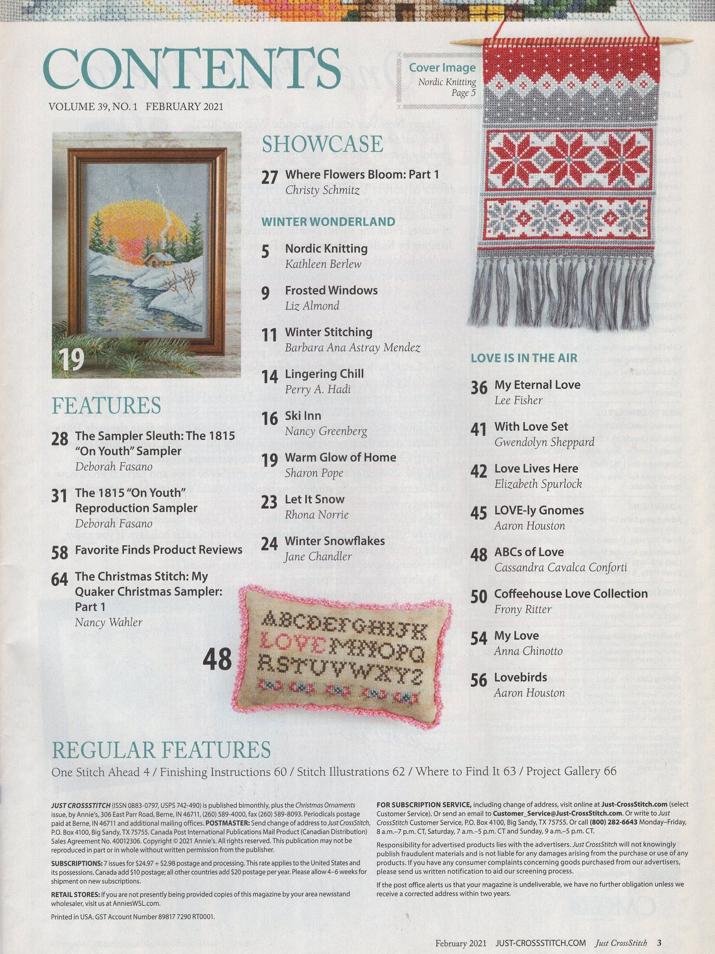 Just Cross Stitch, Volume 39, Number 1, February 2021