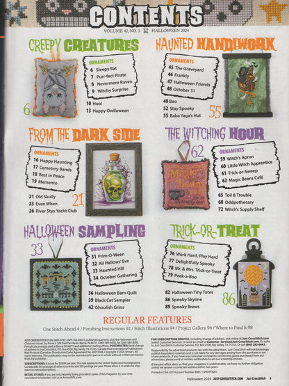 Just Cross Stitch, Volume 42, Number 3, Halloween 2024