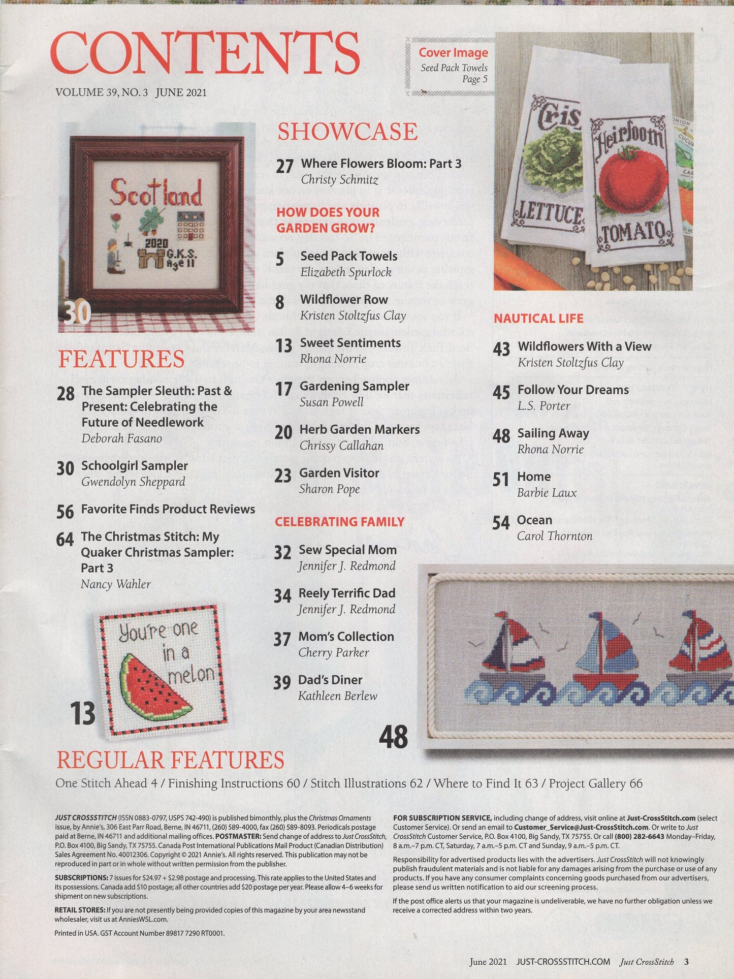 Just Cross Stitch, Volume 39, Number 3, June 2021