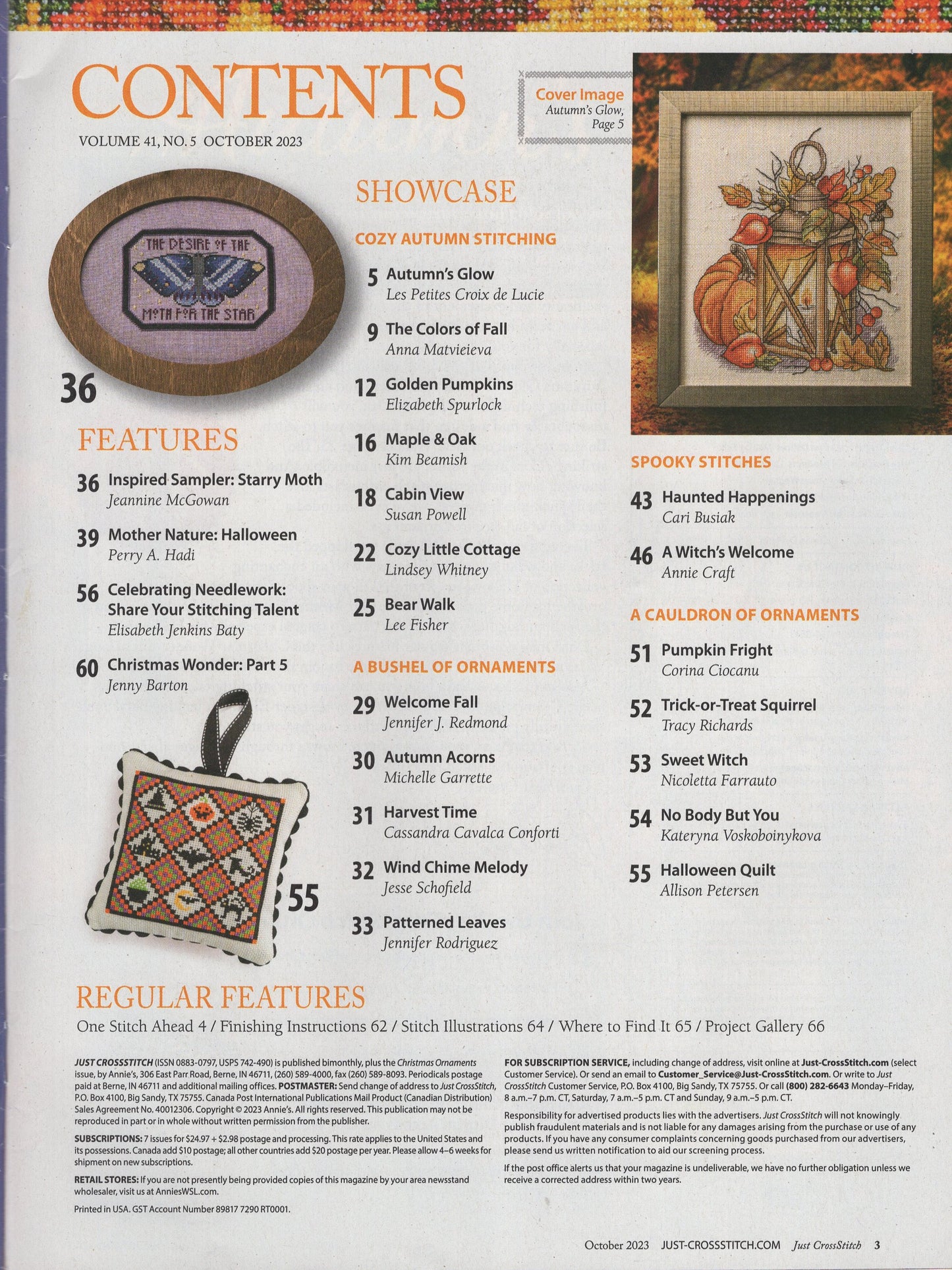 Just Cross Stitch, Volume 41, Number 5, October 2023