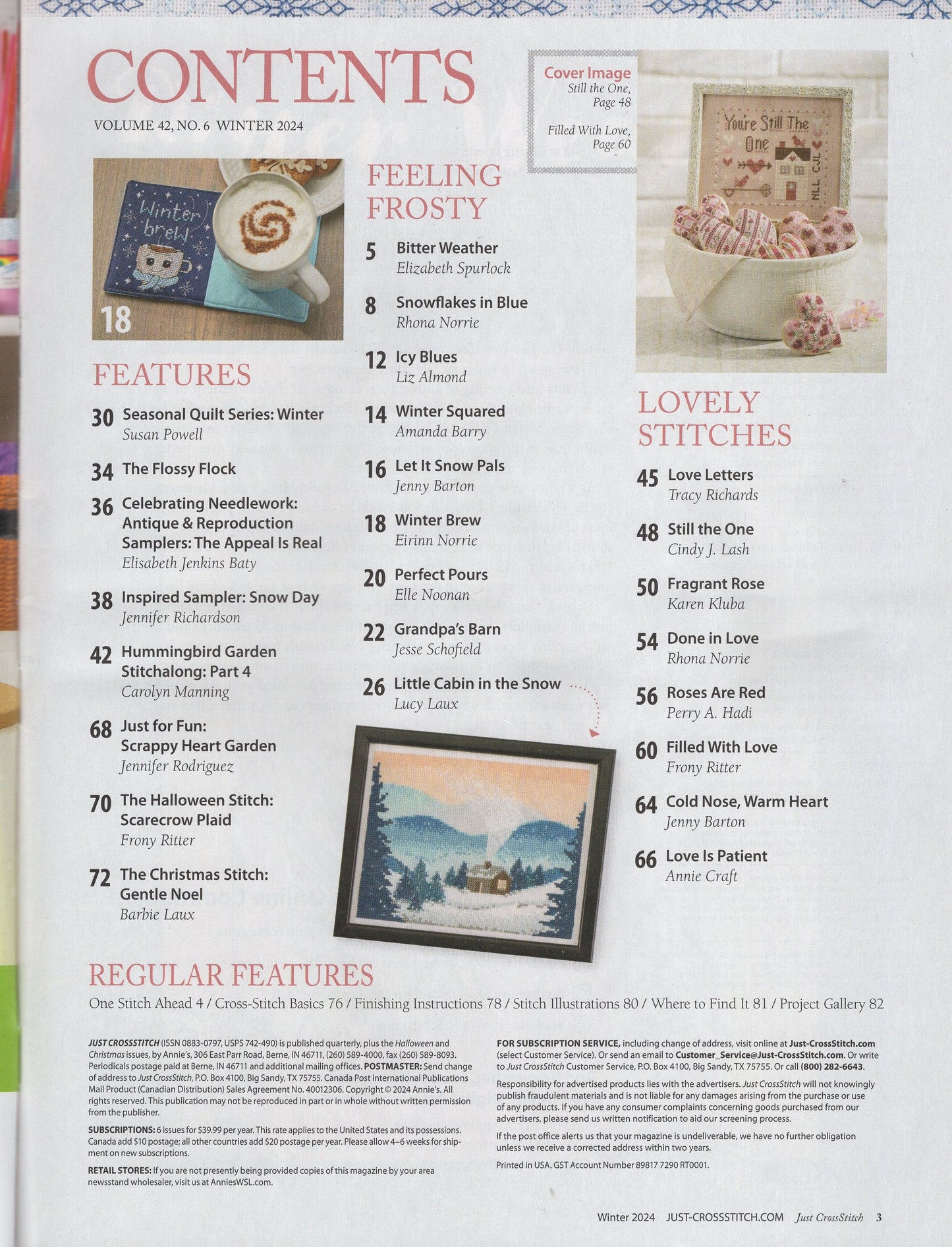 Just Cross Stitch, Volume 42, Number 6, Winter 2024