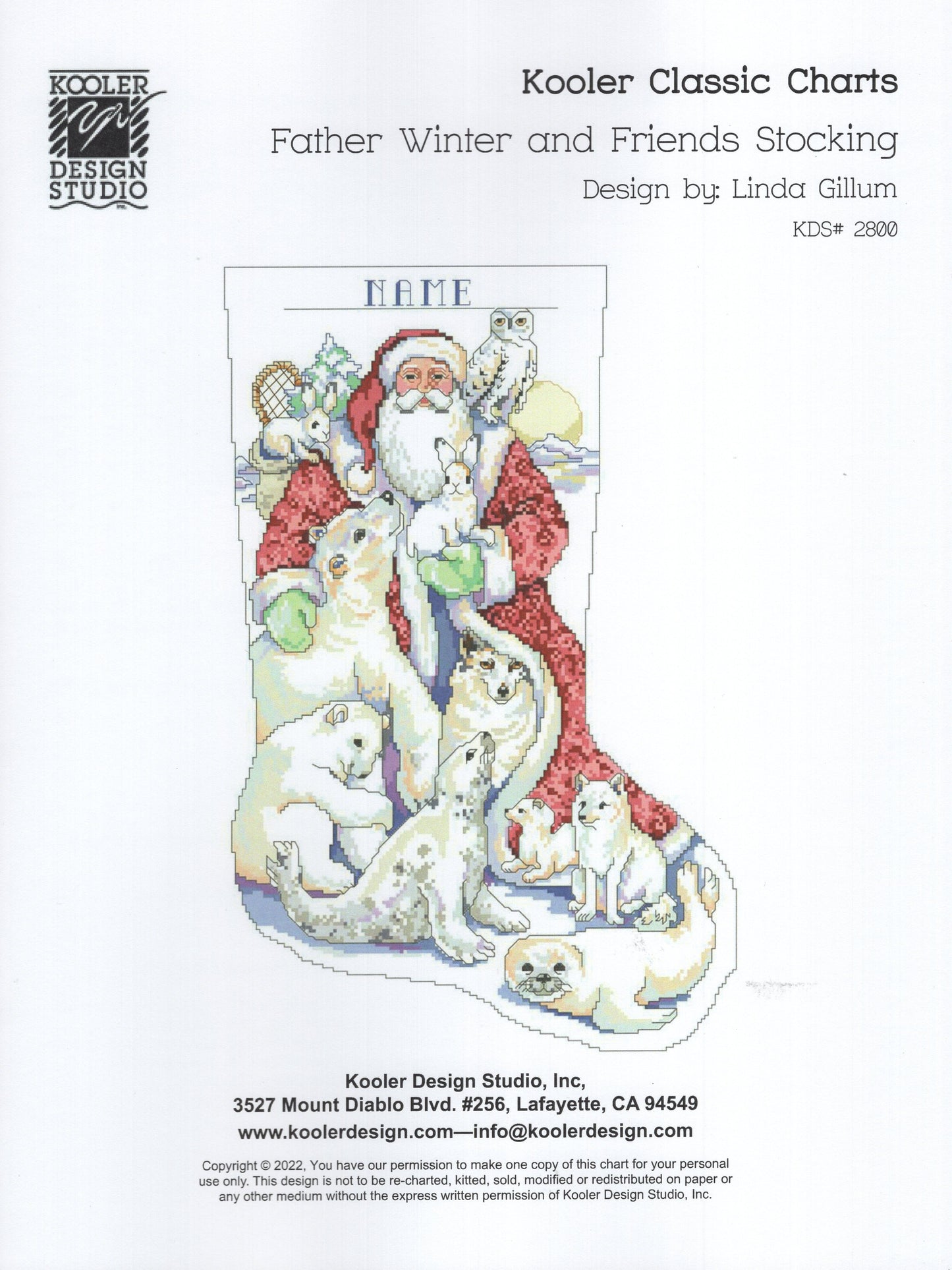 Father Winter and Friends Stocking - KDS #2800