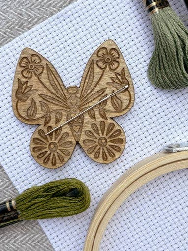 floral butterfly needle minder