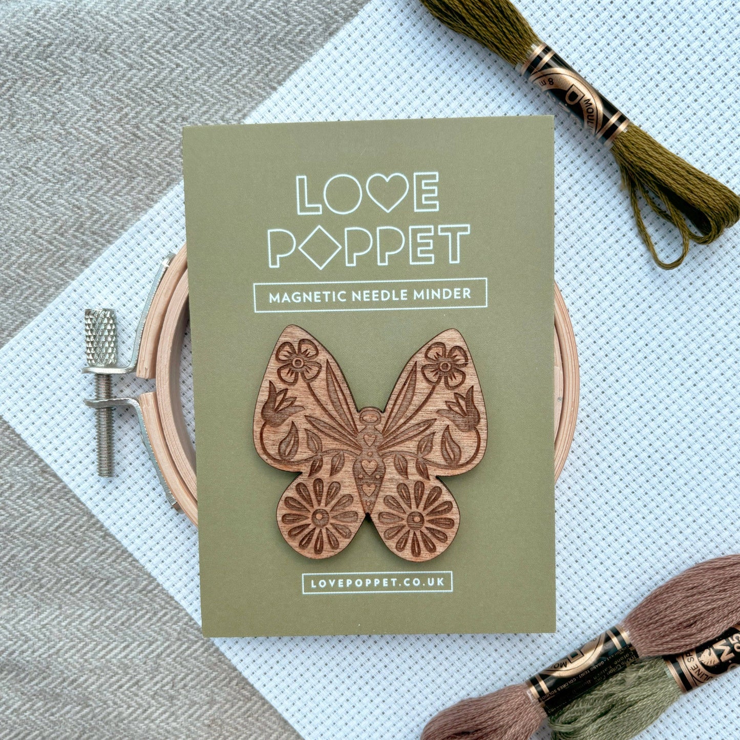 floral butterfly needle minder