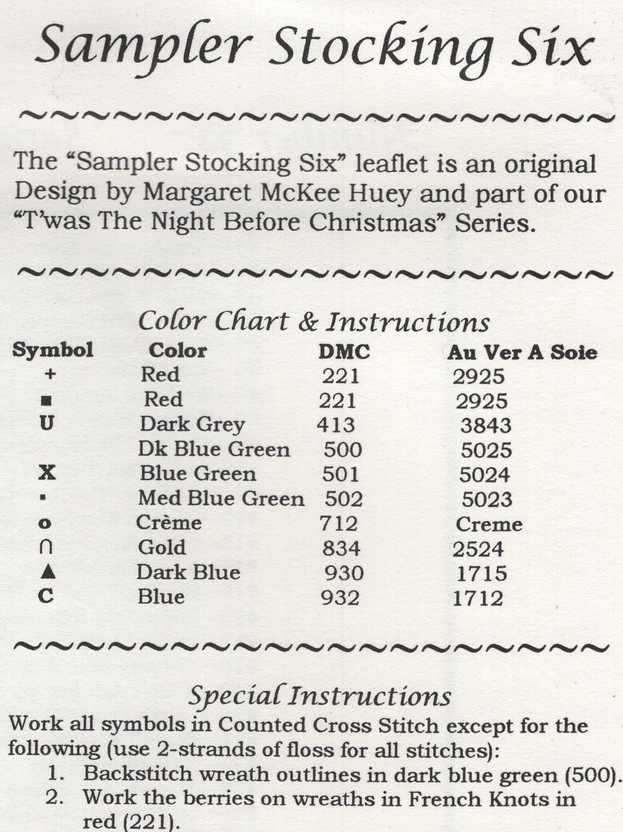 Sampler Stocking Six