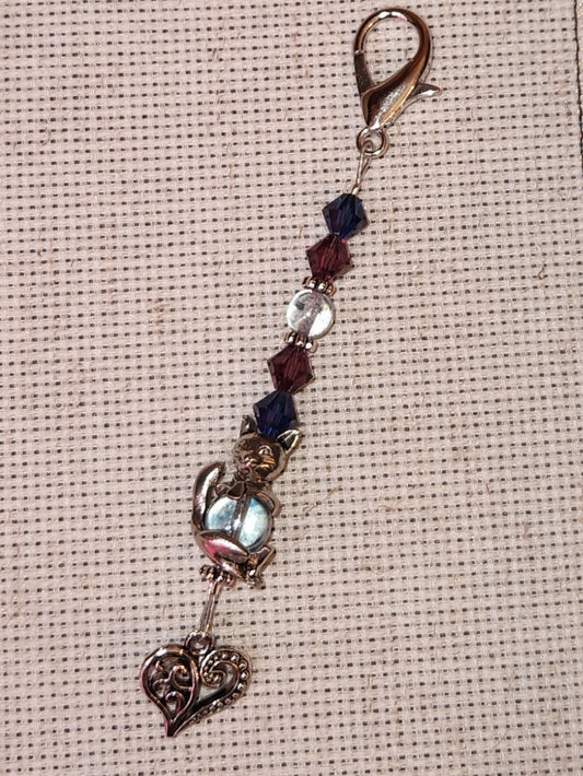 Argyle Cat scissor fob