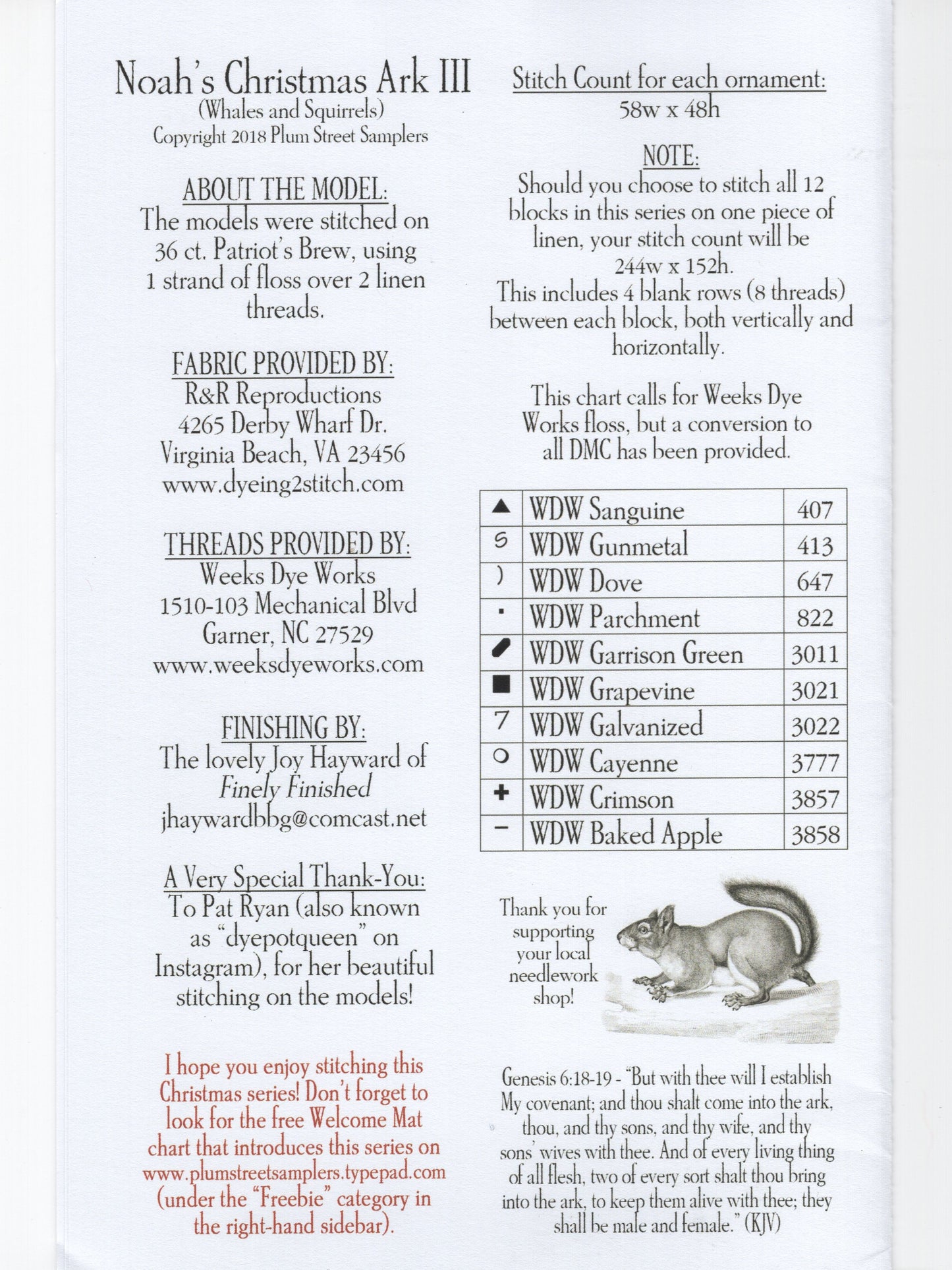 Noah's Ark III, Whales and Squirrels