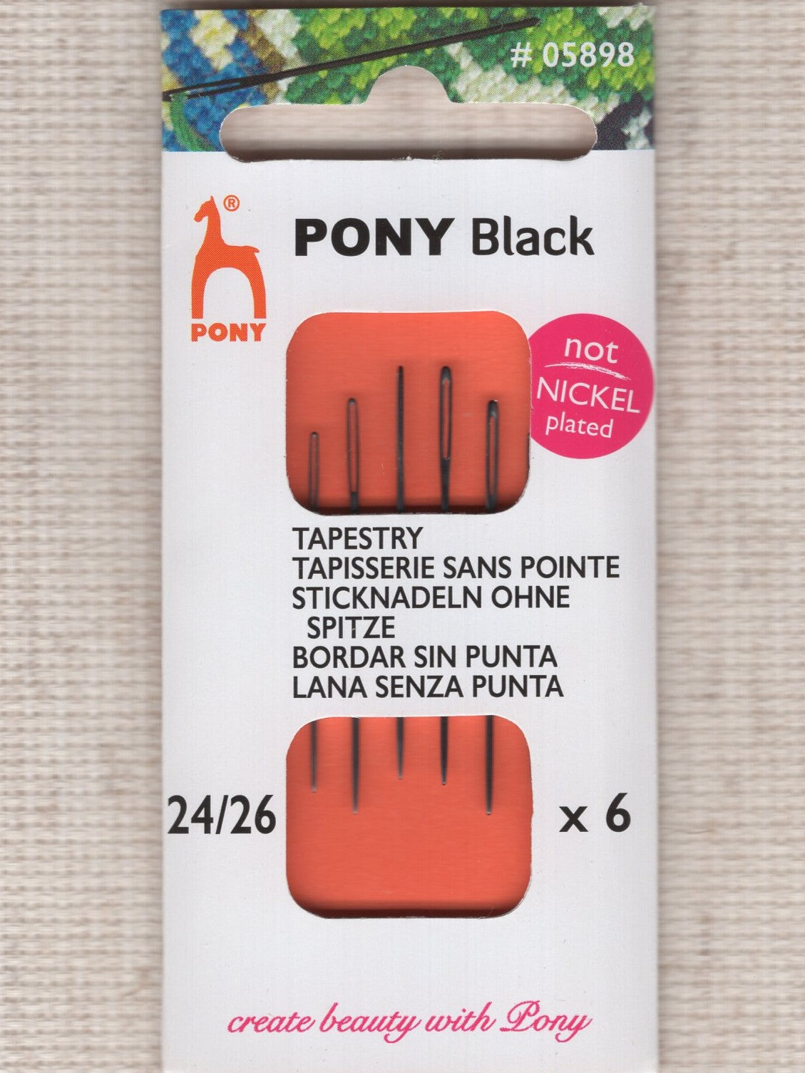 Pony black tapestry needles