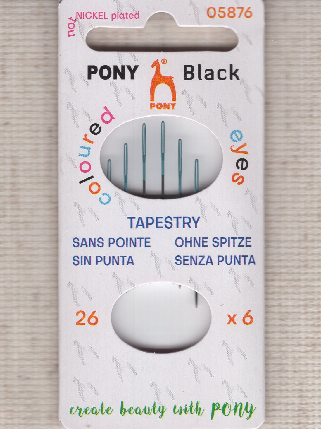 Pony black tapestry needles