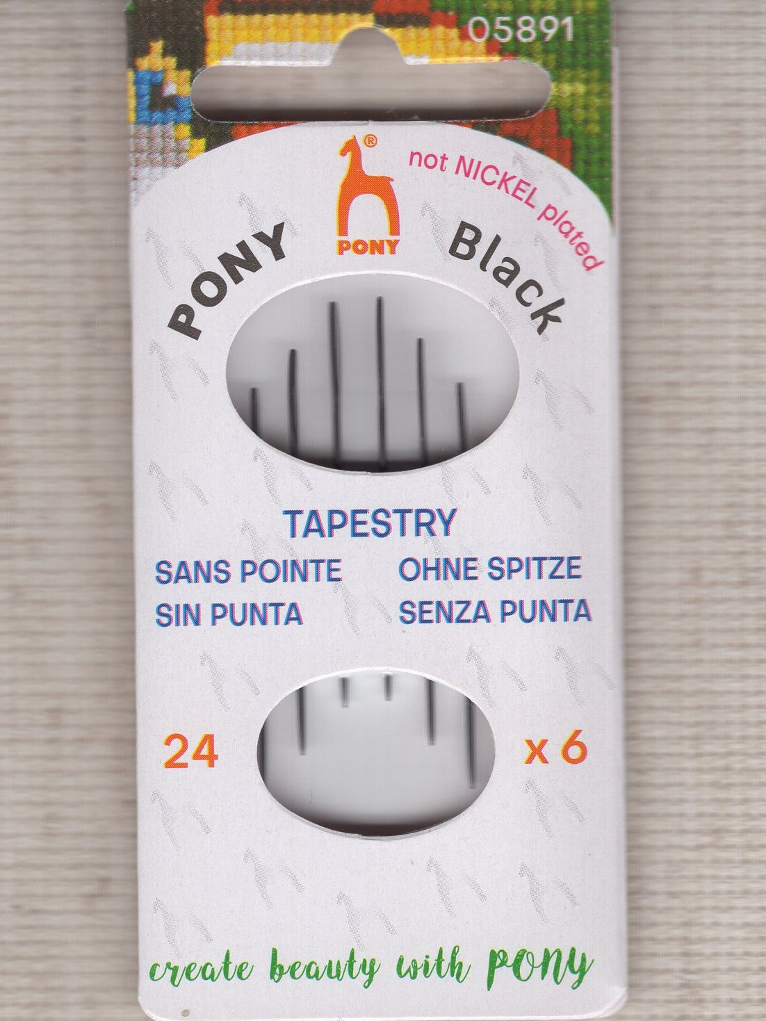 Pony black tapestry needles