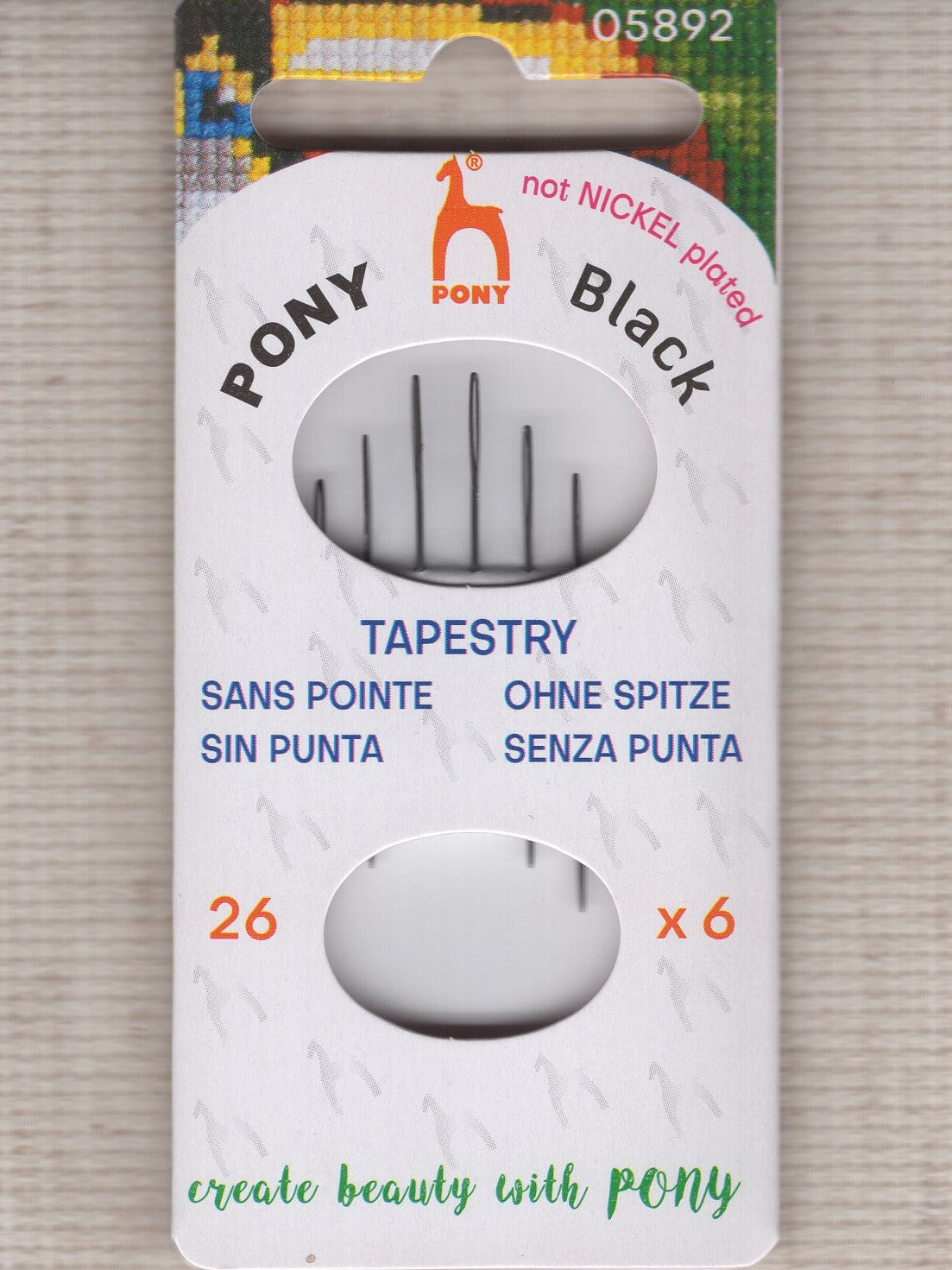 Pony black tapestry needles