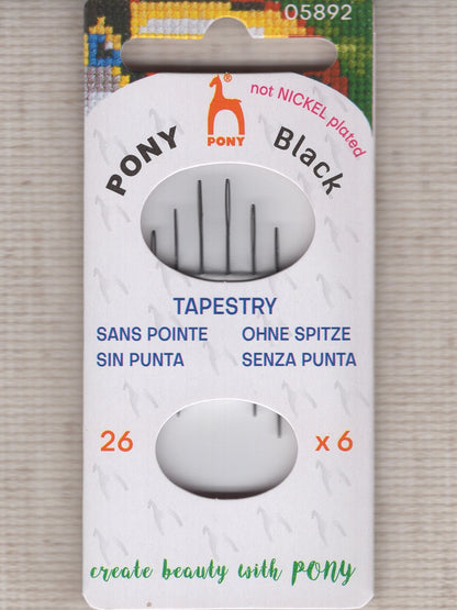 Pony black tapestry needles