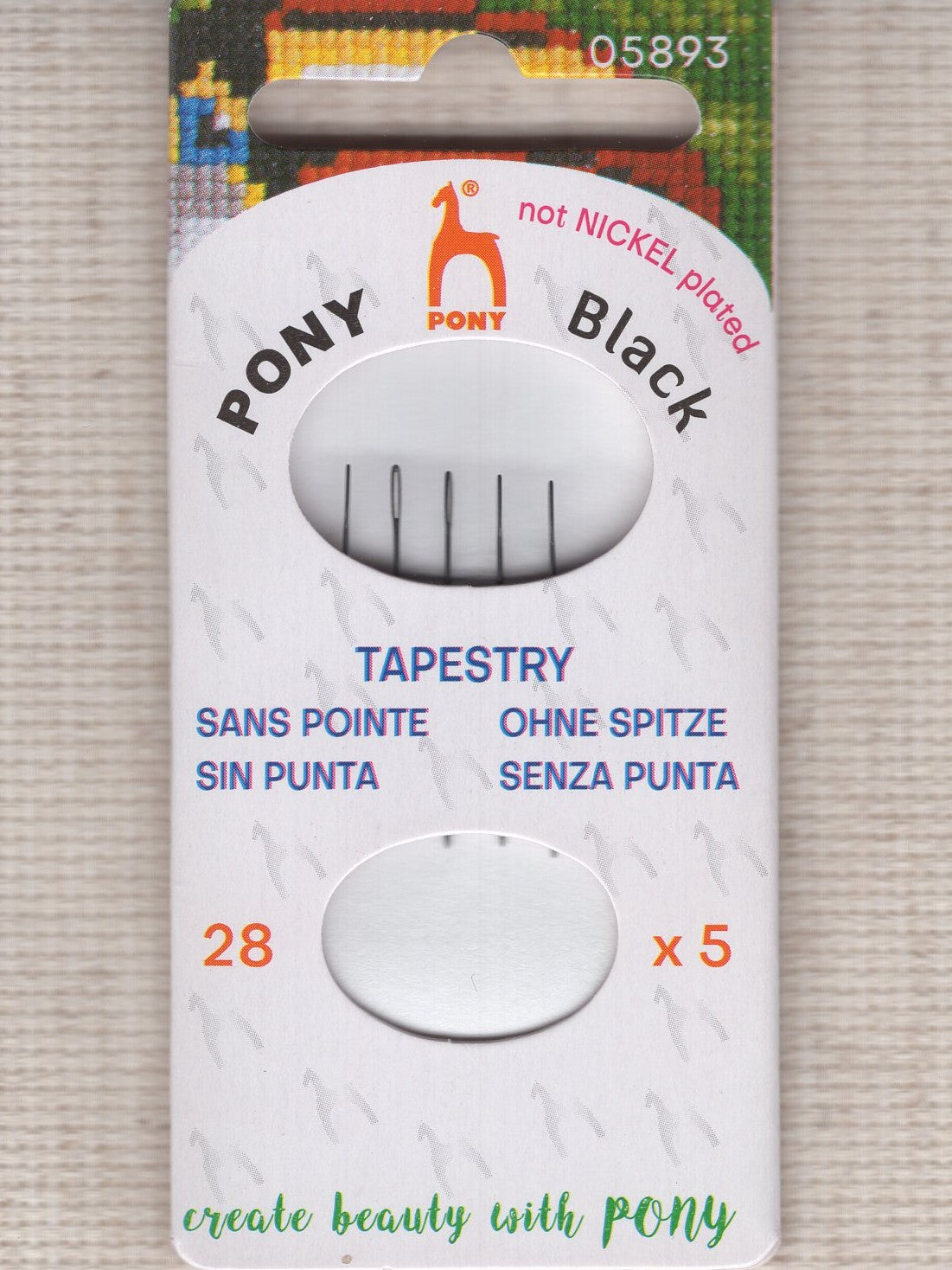 Pony black tapestry needles