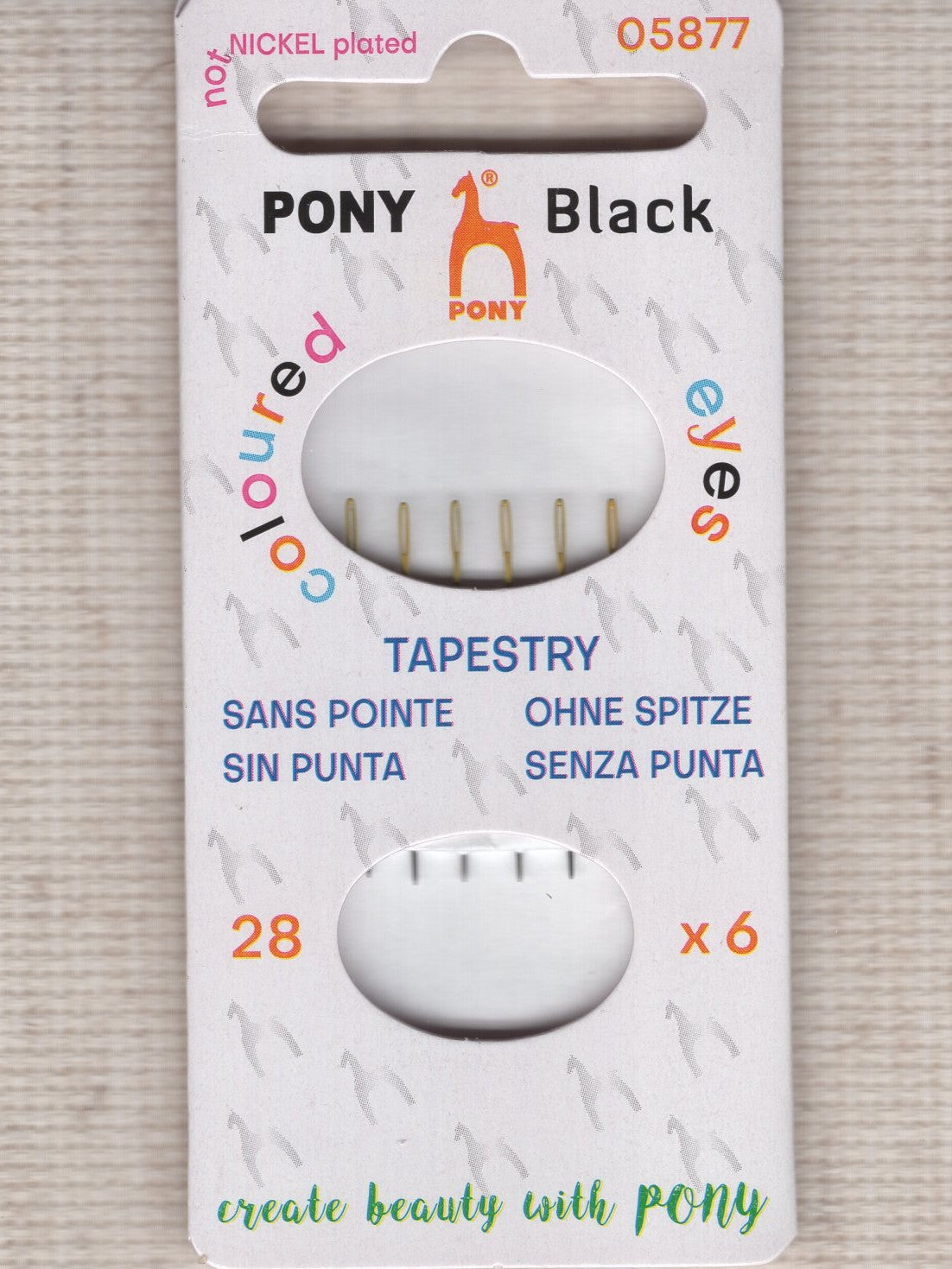 Pony black tapestry needles