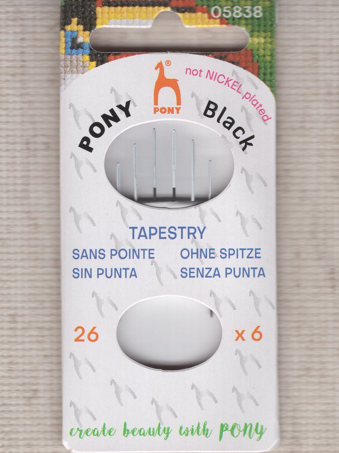 Pony black tapestry needles