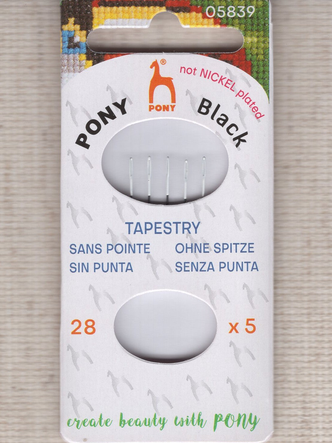 Pony black tapestry needles