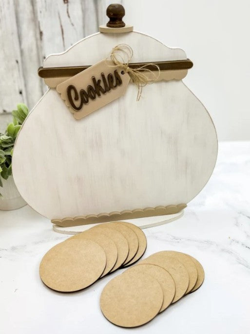 round cookie jar wood backers