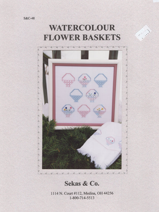 Watercolour Flower Baskets - S&C-48