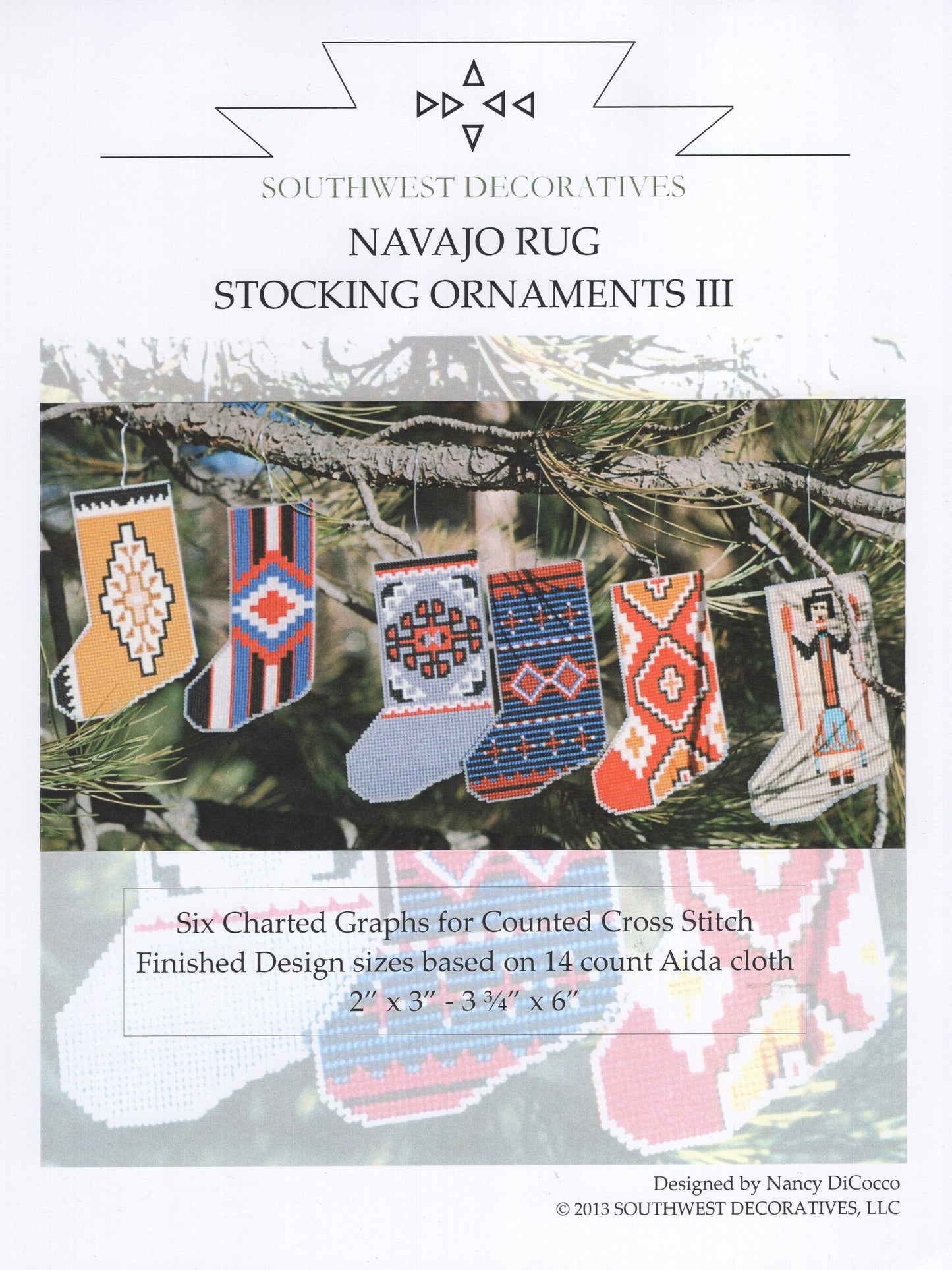 Navajo Rug Stocking Ornaments III