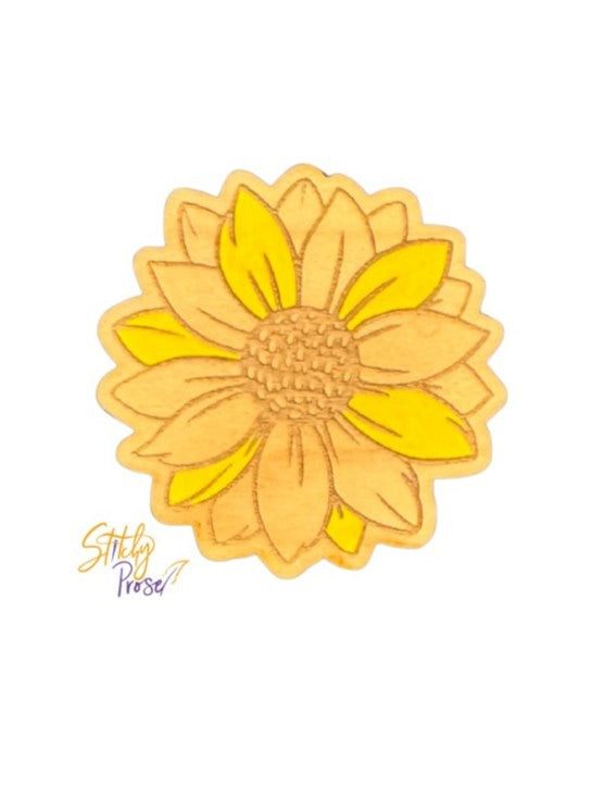 wooden sunflower needle minder