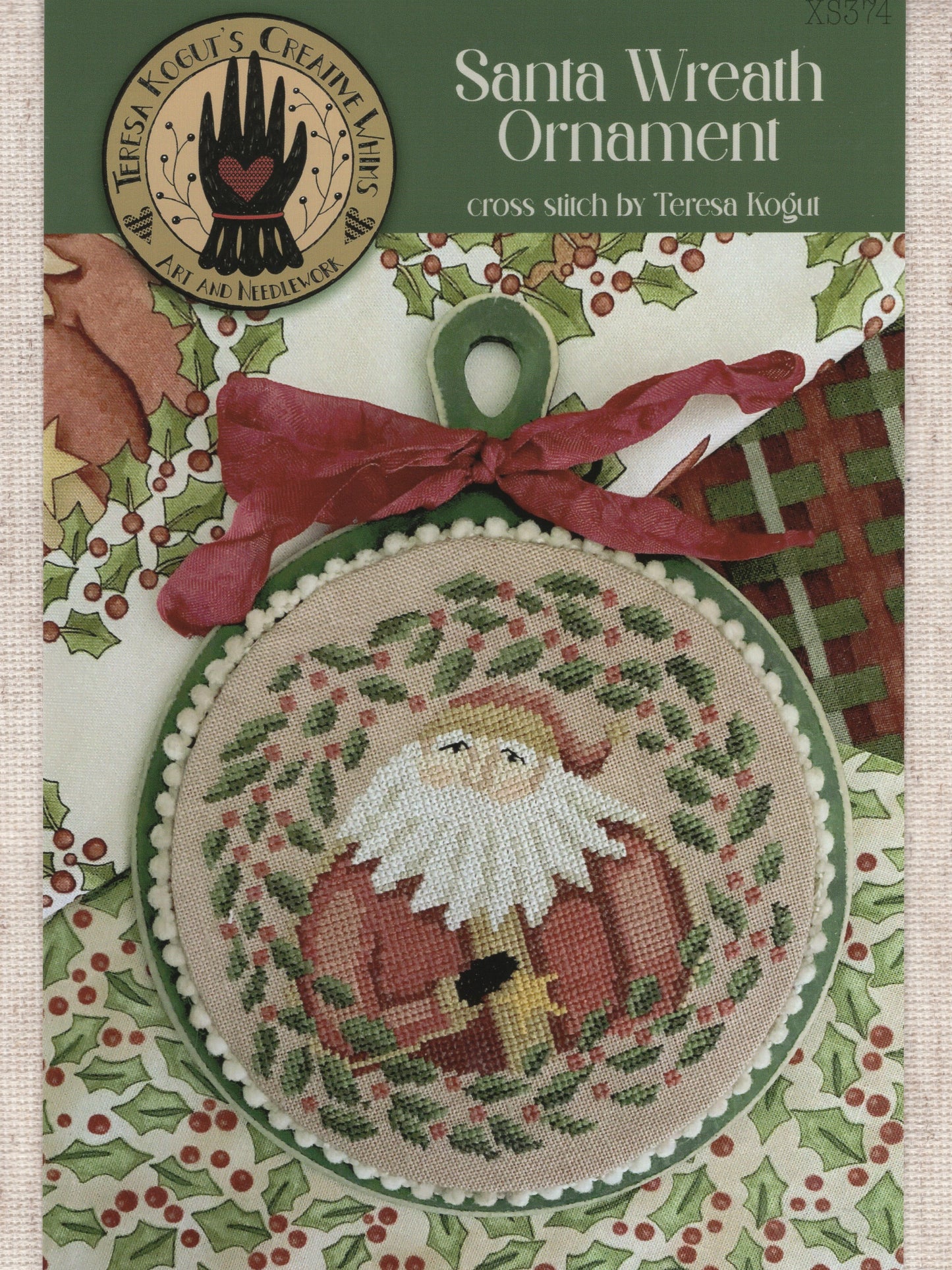 Santa Wreath Ornament