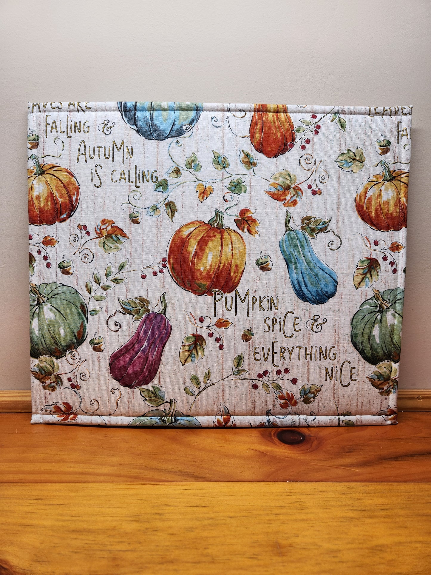 project bag with vinyl front - Pumpkin Spice & Everything Nice