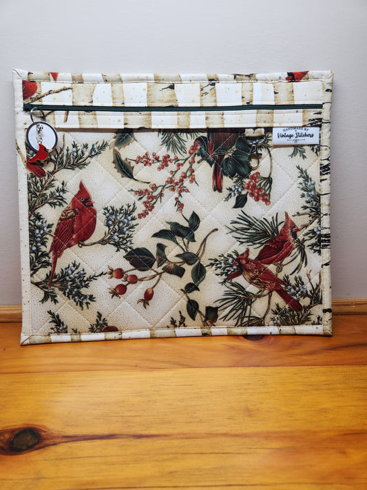 project bag with vinyl front - cardinals