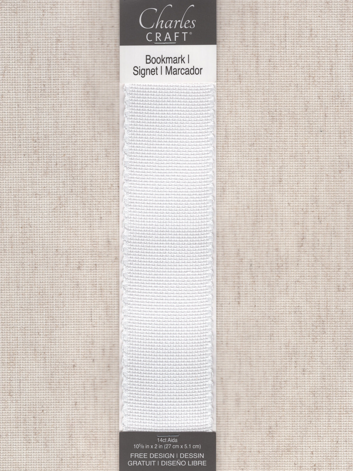 Bookmark, 14 count Aida, 2 X 10 5/8